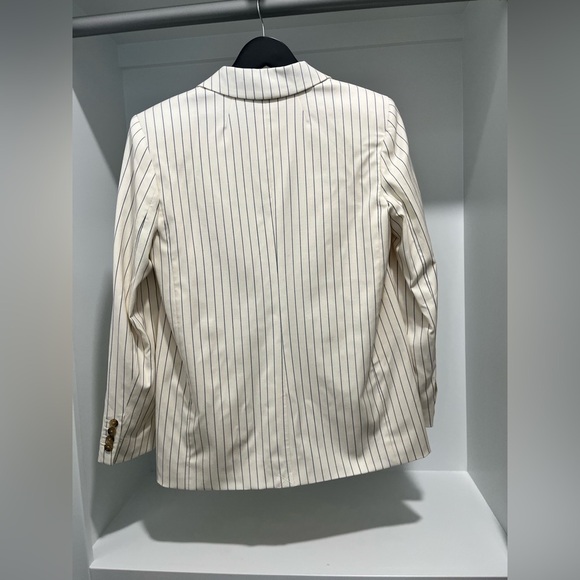 J. CREW Collection classic blazer ivory pinstripe Italian wool Sz 2 NWT $375 - Picture 7 of 16